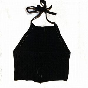 GARAGE Black Knit Holter Crop Top Size XS